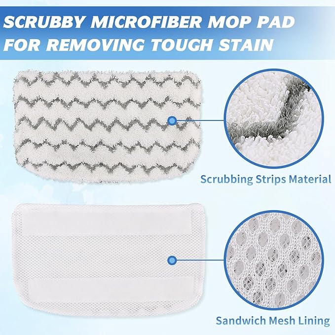 8 Pack Thickened Shark Steam Mop Replacement Pads, Durable Microfiber Mop Pads Compatible with Shark S1000/S1000A/S1000C/S1000WM/S1001C, Washable Pads for Pet Owners and Families with Kids