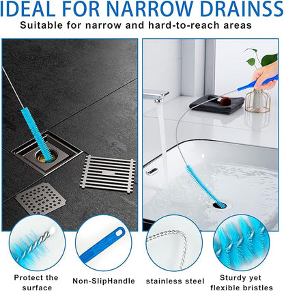 Dryer Vent Cleaner Kit，Refrigerator Coil Cleaning Brush，Includes Dryer Vent Brush, lint Brush for Dryer, Drain Cleaning Brush, and Appliance Brush Set for All Your Home Cleaning Needs