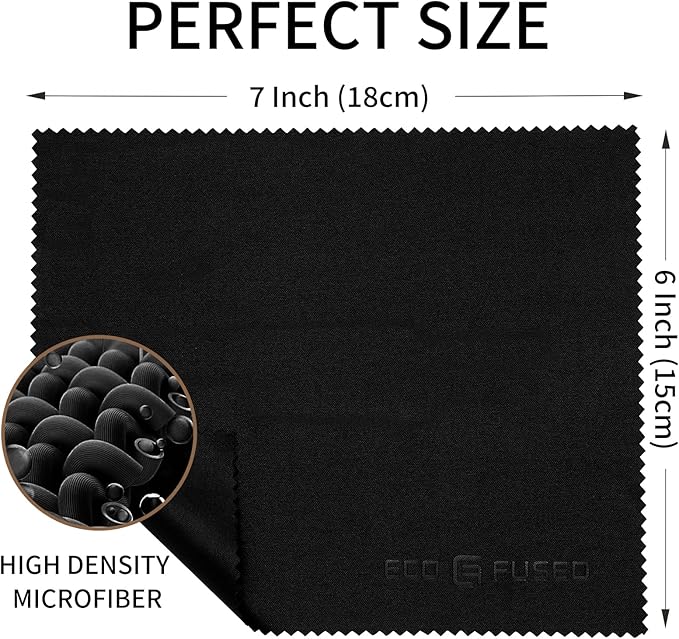Eco-Fused Microfiber Cleaning Cloths - 40 Pack - (6 x 7 inches) for Cleaning Glasses, Spectacles, Camera Lenses, Tablets, Phones, Smartphones, Laptops, LCD Screens and Other Delicate Surfaces