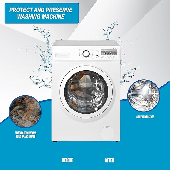 Air Jungles Washing Machine Cleaner Tablets 24 Count, Lavender Scent, Deep Cleaning Laundry Washer Drum and Tub, Compatible with Front and Top Load Washer, 12 Month Supply
