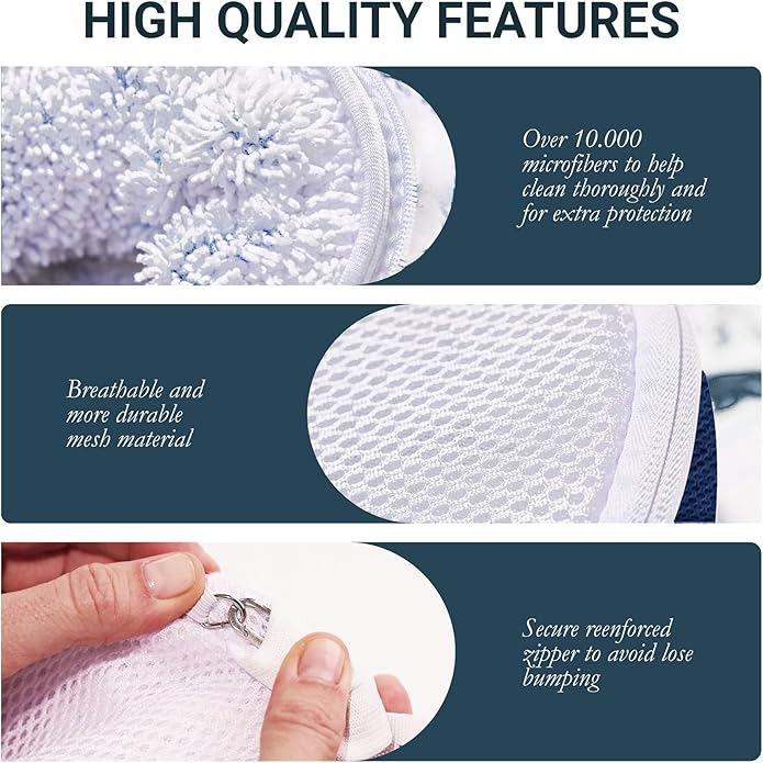 Bluehome Shoe Washing Machine Bags (2-Pack) – Protective Mesh Laundry Bags for Shoes, Includes Sneaker Brush