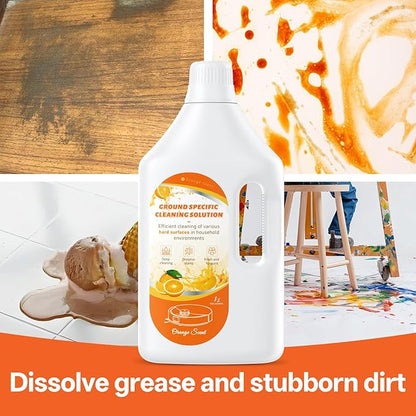 Floor Cleaning Solution Orange Scent, Compatible with Roborock Cleaning Solution Quick Drying Without Residue Suitable for All Robot Vacuums and Wet Dry Dual-Use Vacuum Cleaners (1 L, Orange)
