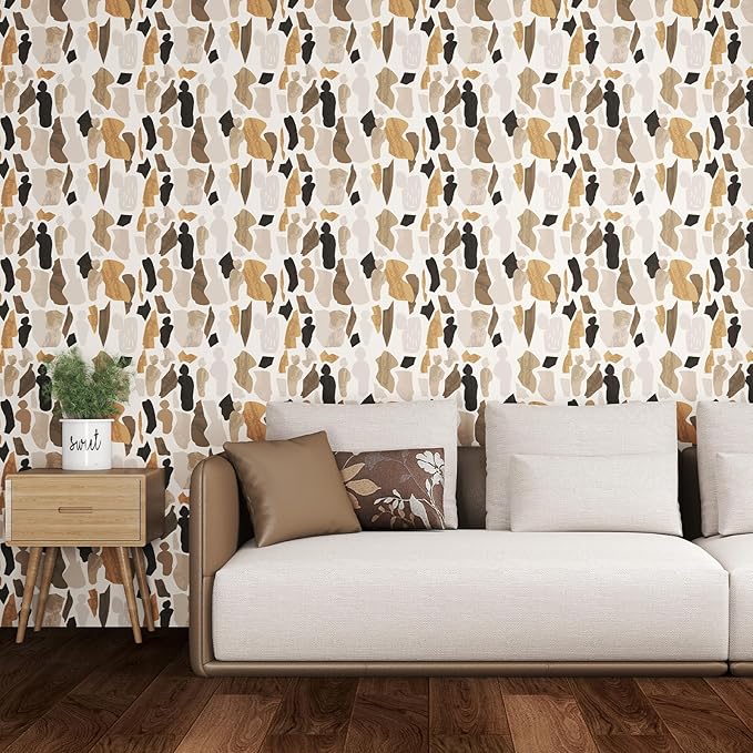 Kitico Modern Peel and Stick Wallpaper, Geometric Self Adhesive Wallpaper, Removable Vinyl Wall Paper for Bedroom Living Room Apartment Wall Decor 17.3"x200"