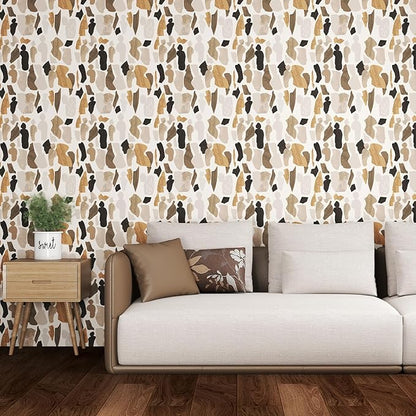 Kitico Modern Peel and Stick Wallpaper, Geometric Self Adhesive Wallpaper, Removable Vinyl Wall Paper for Bedroom Living Room Apartment Wall Decor 17.3"x200"