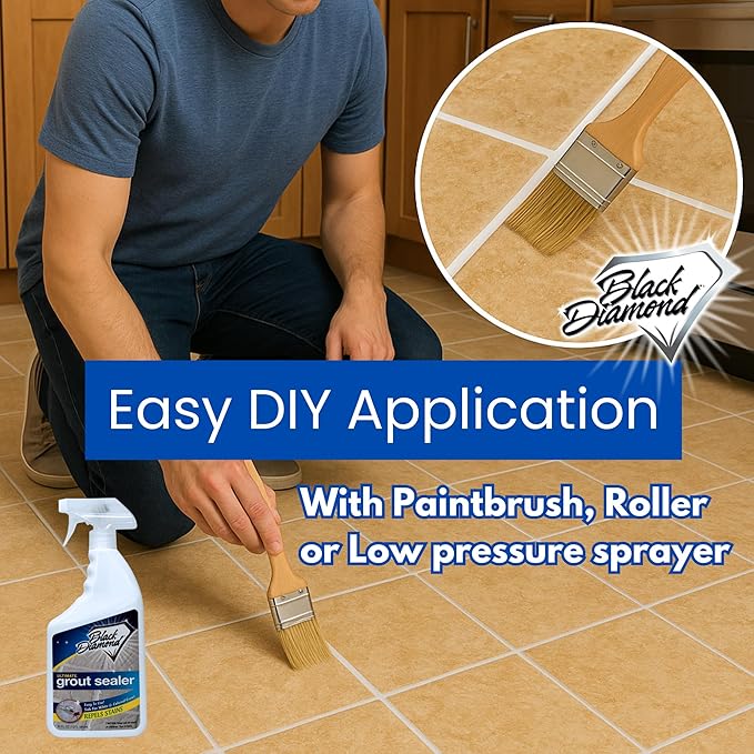 ULTIMATE GROUT SEALER – Professional Strength Tile, Stone & Grout Protection for Showers, Floors & Backsplashes | Easy-Clean, Stain & Moisture Repellent – Low Odor Contractor Grade (4 Gal)