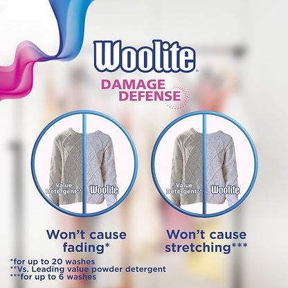 Woolite Damage Defense Liquid Laundry Detergent – Protects Clothes from Stretching & Pilling, 50oz
