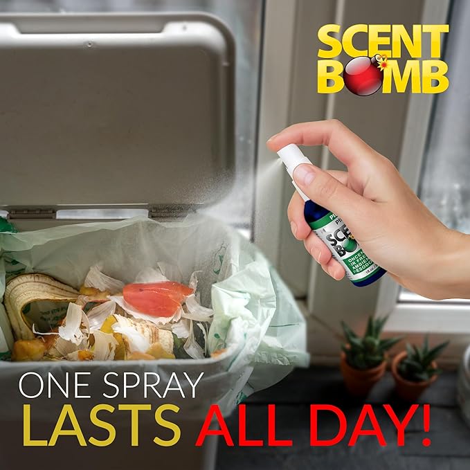 Scent Bomb Air Freshener Spray, Long-Lasting Odor Eliminator - Effective Deodorizer for Home & Car, Fresh Room Spray for Kitchen, Bathroom & Smell Neutralizer - 1 oz Pack of 4, Pine Scent