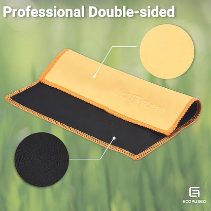 Eco-Fused Microfiber Cleaning Cloths Double-Sided - 5 Pack - 6.6 x 6.2 inch - Microfiber and Suede Cloth for Smartphones