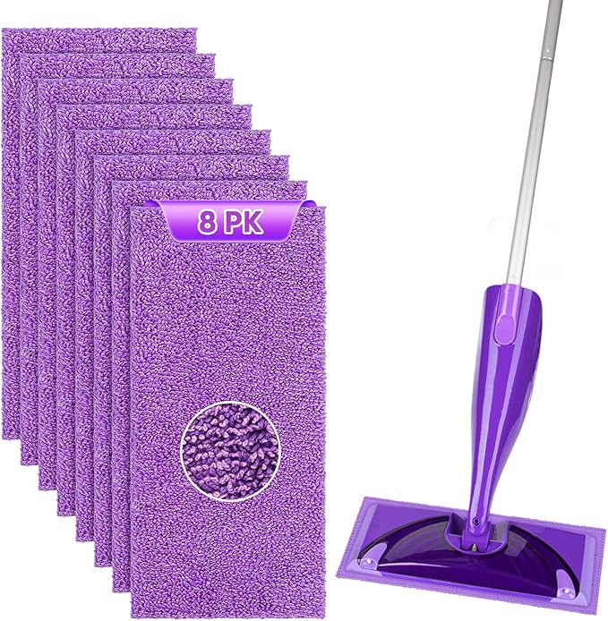 HOMEXCEL Microfiber Pads Compatible with Swiffer Wet Jet-15"x5.5", Reusable Pad Refills, Machine Washable Replacements for Multi Surface Wet & Dry Floor Cleaning, 8 Pack