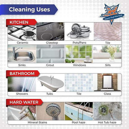 BRING IT ON! CLEANER 2 Pack 32 Oz Hard Water Stain Remover for Glass, Shower Door Cleaner, Soap Scum & Limescale Remover for Tile, Grout, Bathroom & Sink