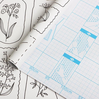 Guvana Peel and Stick Wallpaper Black and White Floral Farmhouse Removable Wallpaper for Bedroom Renter Friendly 16.14"×196" Modern Geometric Contact Paper