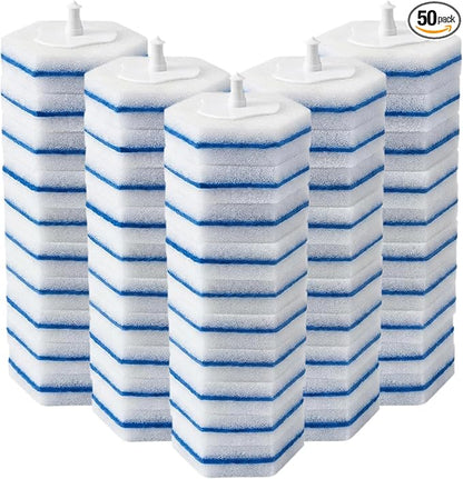 Toilet Wand Refills Compatible with Clorox Toilet Wand, 50 Count Disposable Refill Heads for Deep Foaming Cleaning
