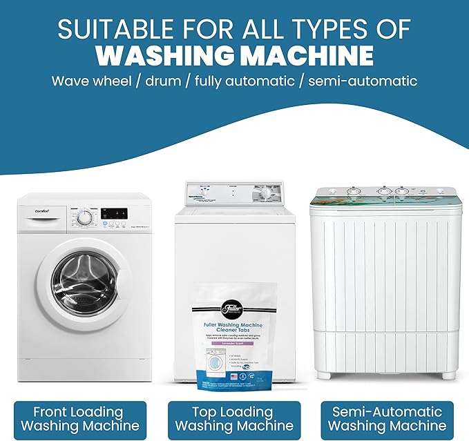 Fuller Washing Machine Cleaner Tablets – Washer Cleaner for Front Load, Top Load - Removes Odor, Dirt, Grime, Lavender Scent, Septic Safe (Pack of 1)