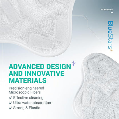 BlueStars 10-Pack H2OX5 Microfiber Steam Mop Pads Replacement – Compatible with H2O H20 Steam Mop X5 – Washable & Reusable, Exact Fit for H2O X5 Steam Cleaners