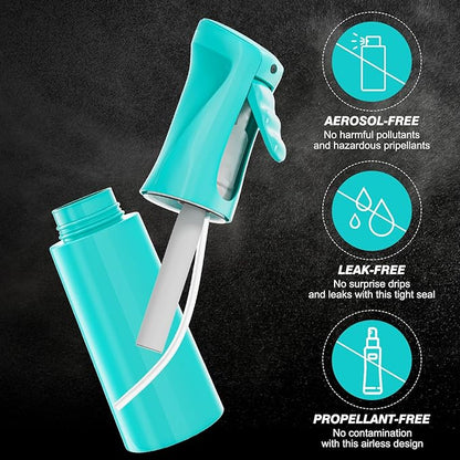 IMPORX Continuous Spray Bottle for Hair 2 Pack (10.1oz/300ml) Home Essentials Spray Bottles for Cleaning Empty Ultra Fine Water Mister Sprayer for Hairstyling Garden Plants Curly Hair Perfume, Cyan