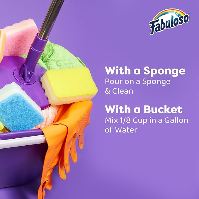 Fabuloso Multi-Purpose Cleaner and Floor Cleaner, 2X Concentrated Formula, Long-Lasting Freshness, Watermelon Scent, 56 fluid ounces