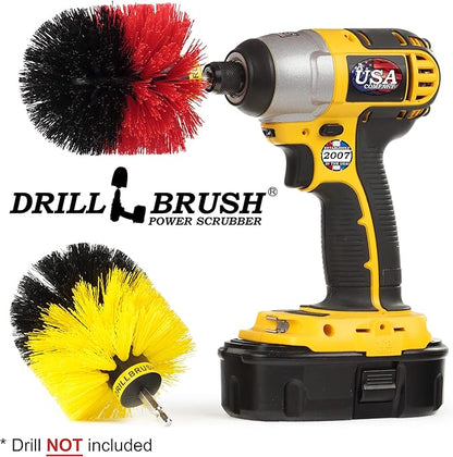 Spin Brush Cleaning Kit - Drill Brush - Concrete, Brick, Fireplace, Stone - Bird Bath - Garden Statuary - Bathroom Accessories - Soap Scum, Hard Water, Mineral, Calcium, Rust Stains and Discoloration