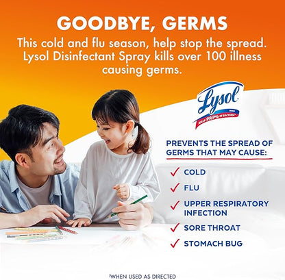 Lysol Disinfectant Spray, Sanitizing and Antibacterial Spray, For Disinfecting and Deodorizing, Mango & Hibiscus Scent, 19 Fl Oz