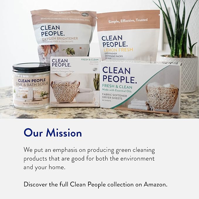 THE CLEAN PEOPLE Toilet Bowl Cleaner | Eco Friendly Toilet Bowl Cleaner Tablets for Removing Hard Water Stains, Rust, and Limescale Buildup (24 Count)