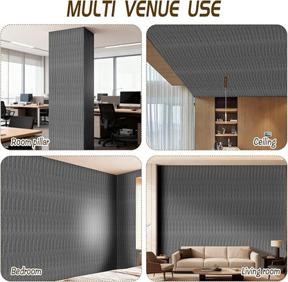 Peel and Stick Wall Panels, 3D Wood Panels with Sound Absorbing, 118" x 15.7" Self Adhesive Wall Covering for Bedroom Living Room Home Office Decor, 2 Rolls ~30 Sq Ft