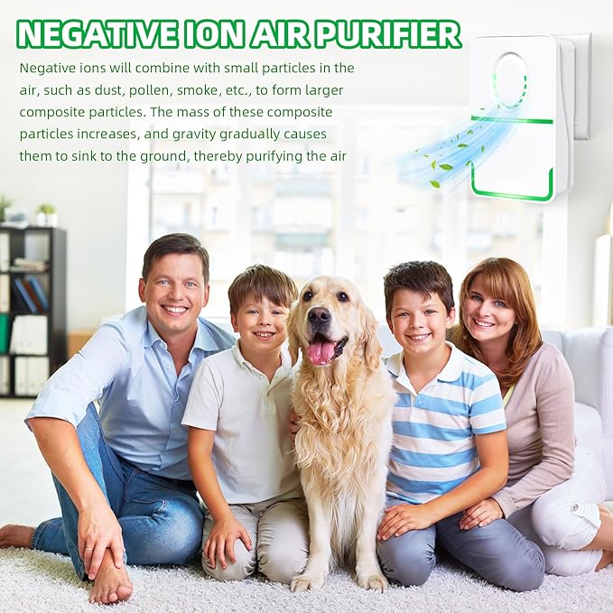 8Pack Air Ionizer Plug In Air Purifier with Negative Ion Generator,Air Ionizers for Dust Mites Plug in,Quiet Mini Air Freshener for Bedroom,Office,Basement,Air Purifiers for Odor,Pets Smell,Dust,Smoke