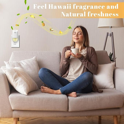 Plug In Air Freshener Refills for Home, Hawaiian Scent Refills for Bathroom、Kitchen, 6 Count Plug-in Refill, Compatible with Air Wick & Glade, Not Include Glade Plus