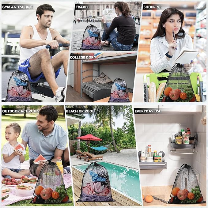 10PCS Durable Delicate Laundry Bag - Multicolor Nylon Mesh Bag - Small Gym Travel Beach Storage Bag - Locking Closure - For College, Gym, Yoga, Sport