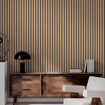myforHD Wallpaper Peel and Stick Wood Grating Stripe Self-Adhesive Wallpaper Faux Wood Contact Paper Wood Slats Self Adhesive Wall Paper PVC Vinyl Film Removable Waterproof 17.3" x 118"