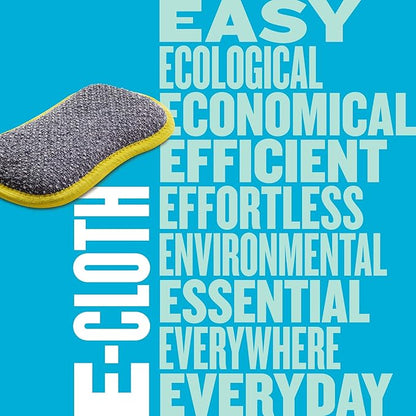 E-Cloth Washing Up Pad, Premium Microfiber Non-Scratch Kitchen Dish Scrubber Sponge, Ideal for Dish, Sink and Countertop Cleaning, 100 Wash Guarantee, Yellow, 1 Pack