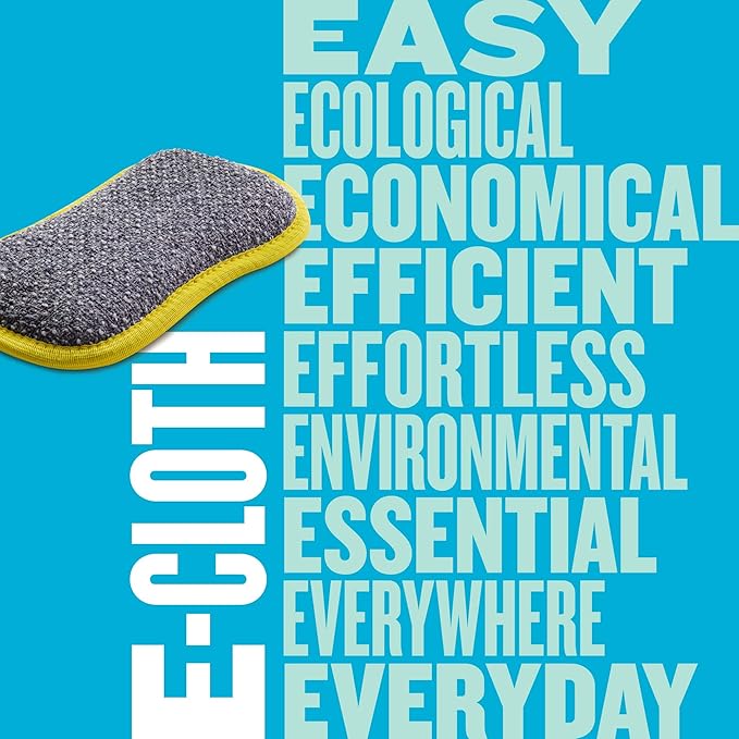 E-Cloth Washing Up Pad, Premium Microfiber Non-Scratch Kitchen Dish Scrubber Sponge, Ideal for Dish, Sink and Countertop Cleaning, 100 Wash Guarantee, Yellow, 2 Pack