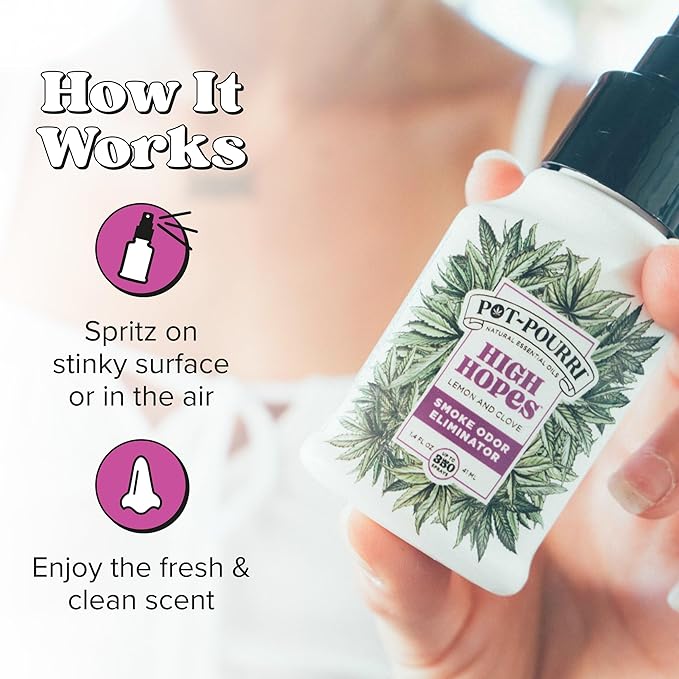 Pot-Pourri Smoke Odor Freshener Spray, High Hopes, 1.4 Fl Oz - Lemon and Clove