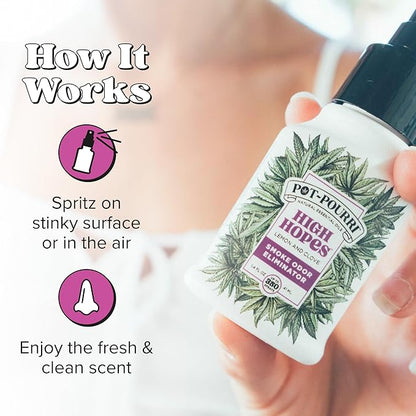 Pot-Pourri Smoke Odor Freshener Spray, High Hopes, 1.4 Fl Oz - Lemon and Clove