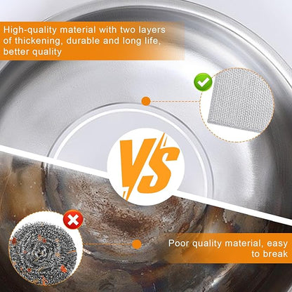 12 Pcs New Upgrade 3-Layer Metal Dish Cloth, No Scratches Wire Cleaning Cloth , Reusable Multipurpose Wire Dishwashing Rag for Kitchen Cleaning Cloths,Sinks,Dishes,Stove Top, Dimensions,7.87” x 7.87”