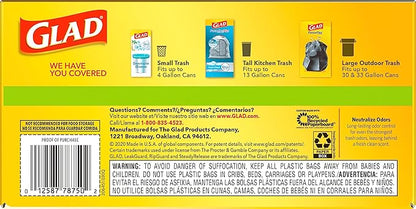 Glad ForceFlex Tall Kitchen Trash Bags, 13 Gal, Gain Original with Febreze, 80 Ct (Pack May Vary)