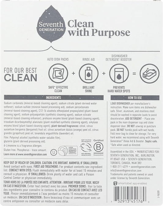 Seventh Generation Power Plus Auto Dish Detergent 15 Count, 7.9 Oz