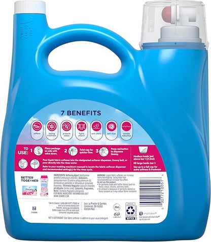 Downy Liquid Fabric Softener,April Fresh 2-in-1 Fresh & Soft,140 Fl Oz,190 Loads,Fabric Conditioner For Freshness And Softness,(Pack of 2)