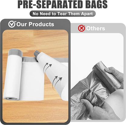 15 Gallon Trash Bags Drawstring,Tall Kitchen Trash Bags,50 Liter White Garbage Bags Kitchen,33 Count