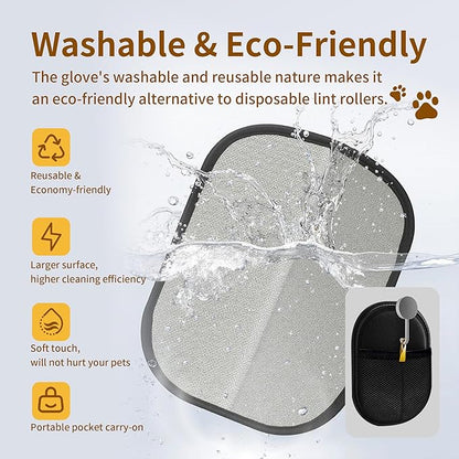 Pet Hair Removal Glove for Cats & Dogs, Electrostatic Pet Hair Gloves, Reusable Pet Hair Remover Tool, Animal Hair Remover for Furniture, Clothing, Couch, Carpet, Car Seat - 1PCS