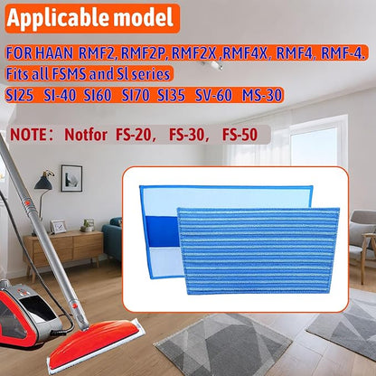 4 Pack Mop Pads Compatible with HAAN Steam Cleaning mop Reusable Microfiber Pads Replacement for HAAN FS, SI and MS Series Steamers