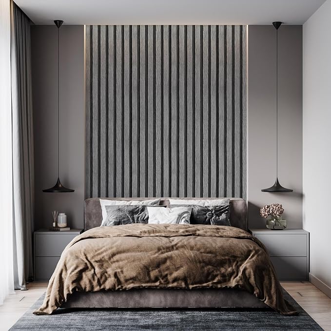 Yun-aeon Natural Wood Peel and Stick Wallpaper Grey Wood Slats - 17.3"x 120" Self-Adhesive Waterproof Vinyl Removable Wall Paper for Wall Decor Bedroom