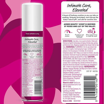 Summer's Eve Amber Nights Daily Feminine Spray with Talc-Free, Odor-Neutralizing and Moisture-Absorbing Formula, 2 Oz