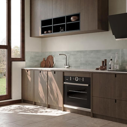 COLAMO Luxury 22PCS Grey Peel and Stick Backsplash Tile, Glossy Tiles Stick On Backsplash for Kitchen, Self Adhesive Brick Tiles for Bedroom, Bathroom, Fireplace, Accent Wall