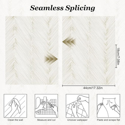 Modern Peel and Stick Wallpaper Boho Beige Contact Paper 17.3"x 1200" Self-Adhesive Waterproof Neutral Wallpaper Vinyl Roll for Bathroom Bedroom Cabinets Décor