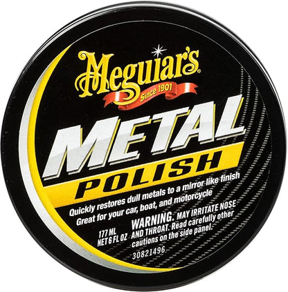 Meguiar's G211606 Metal Polish, Safe for All Uncoated Metals, Removes Stains and Swirls for a Quick and Easy Clean, Restores Shine, Pairs Well with Our Wheel Polisher Tool, 6 Oz