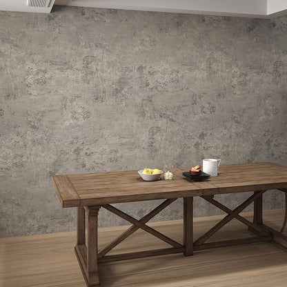 3yecao 31"×591" Extra Large Size Wide Thick Light Brown Grey Concrete Wallpaper Peel and Stick 3D Industrial Gray Concrete Cement Contact Paper Vinyl Matte Textured Stickers for Bedroom Garage Walls