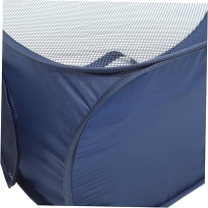 Alipis Large Foldable Mesh Laundry Basket Portable Collapsible Laundry Hamper with Wire Frame for Home Dorm Outdoor Use Space Saving Clothes Storage Organizer