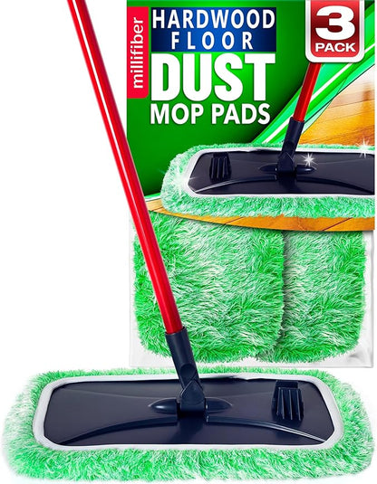 Millifiber Floor Duster Refill 15x8 Inches - Pet Heavy Duty Duster Refill Compatible with All 15x8 Mop Heads, 3-Pack (Mop is Not Included)