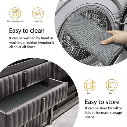 Topsky Microfiber Dish Drying Mat 2 Pack, 20 X 15 Inch Kitchen Counter Mats Reversible Baby Bottles Dish Dry Pad,Super Absorbent Gray