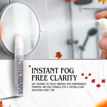 MIRRORVANA Anti Fog Spray for Shower Mirror (2 Bottles) - Maintains Fog Free Bathroom Shaving Mirrors for Men and Women - Long-Lasting Protection from Fogging for a Crystal Clear Reflection (7 ml)