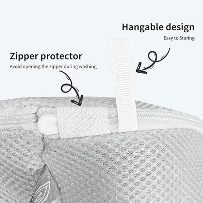 Kimmama Shoe Washing Machine Bag, Shoe Bag for Washing Machine, Mesh Laundry Bags for Sneakers, Footwear, Trainers, Slippers, Grey Sandwish Net, 8x15"